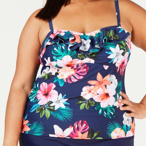 Island escape plus size tankini. - Picture 7 of 8